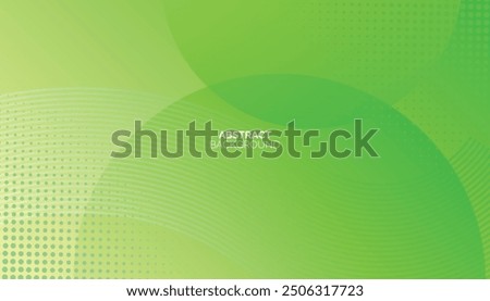 Abstract green and yellow gradient background with wave lines. Modern simple dynamic circles shapes element with halftone decoration.