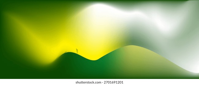Abstract green, yellow gradient curve background