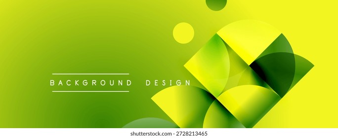 Abstractas gradiente amarillo verde. Los círculos superpuestos crean un efecto visual dinámico. Diseño moderno adecuado para fondos, presentaciones.