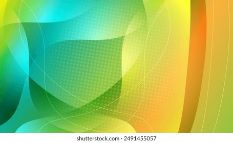 Abstract green and yellow gradient shape background design
