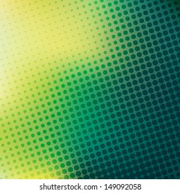 Abstract Green Yellow Halftone Background Vector