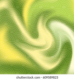 abstract green and yellow interweave smooth twist background vector