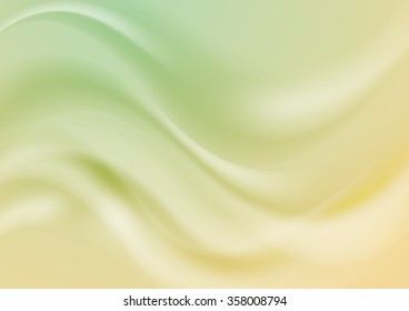 Abstract green and yellow light colors wavy background. Iridescent effect vector smooth blurred design