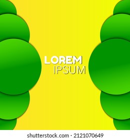 abstract green and yellow nature theme banana color lemon color background square.