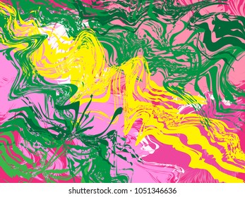 Abstract green, yellow, pink vector background or pattern with handsome lines