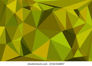 Abstractas fondo poligonal bajo poli verde y amarillo con patrón triangular geométrico para proyectos de arte digital.