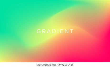 Abstract green, yellow, and red mesh gradient background. Smooth backdrop vivid color. Modern design template for flyer, poster, website, cover, etc