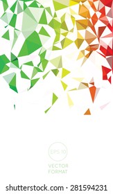 Abstract green yellow and red triangular low poly style vector background,Vector illustration