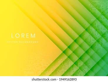 Abstract green and yellow shadow diagonal Background with square pattern decor. You can use for ad, poster, template, business presentation. Vector illustration