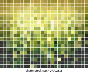 Abstract  green and yellow  square block mosaic background, vector illustration