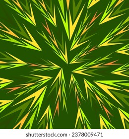 abstract  green and yellow stars on a dark green background.