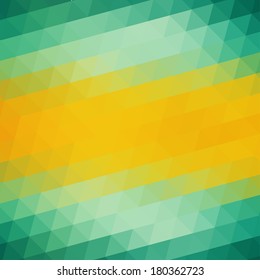 Abstract Green Yellow Triangle Background, Vector Illustration