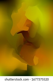 Abstract green and yellow watercolor background, painted vector illustration like sea waves. Watercolor gradient pattern with thin wavy border lines. Bright substrate. Abstract colorful oil paints.