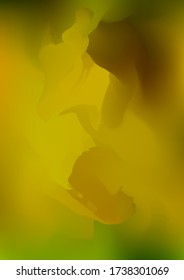 Abstract green and yellow watercolor background, painted vector illustration like sea waves. Watercolor gradient pattern with thin wavy border lines. Bright substrate. Abstract colorful oil paints.