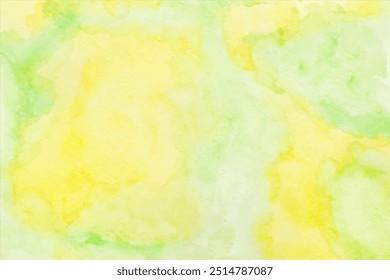 Textura de aquarela amarela verde abstrata isolada sobre fundo branco. Manchas pintadas à mão em aquarela mancham o vetor artístico usado como elemento no design decorativo.