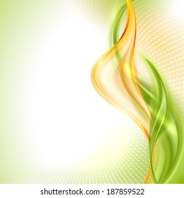 Abstract green and yellow wave background