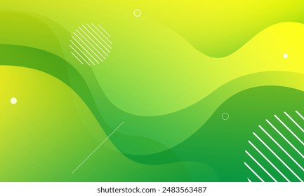 Abstract green and yellow wave background. Eps10 vector