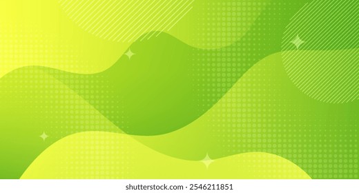 Abstractas fondo de onda verde y amarillo. Vector Eps10