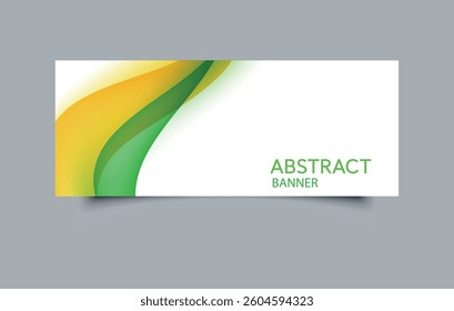 Abstract Green and Yellow Wave Banner Design for Business and Advertising. Flyer Mockup.
