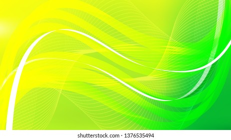 Abstract Green and Yellow Wave Lines Background Design Template