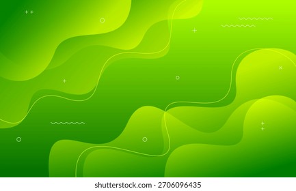 Fondo amarillo verde Abstractas de las ondas, fondo moderno del color del gradiente. Conveniente para el cartel, tarjeta, Anuncio, telón de fondo, folleto, cubierta, Fondo de pantalla, volante. Diseño de Vector