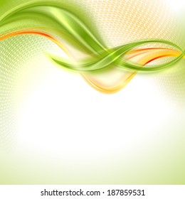 Abstract green and yellow waving background