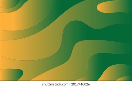 Abstract green yellow wavy background elegant composition