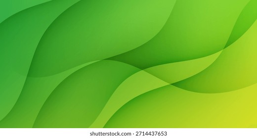 Fondo ondulado verde y amarillo Abstractas de las capas. diseño moderno y creativo de moda