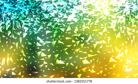 Abstract Green Yellow and White Polygon Triangle Background