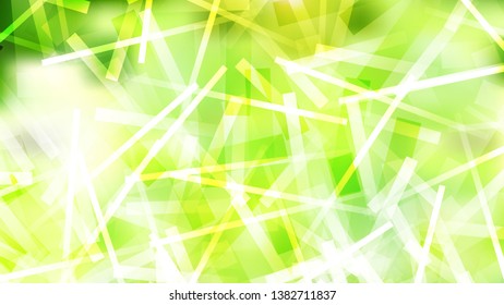 Abstract Green Yellow and White Random Overlapping Lines Background Vector Art