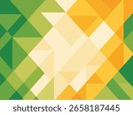 Abstract green, yellow, and white triangle geometric pattern vector background. Perfect for India Independence Day designs, posters, and social media. 