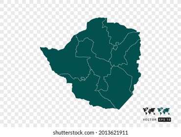 Abstract green Zimbabwe map. Design vector transparent background.