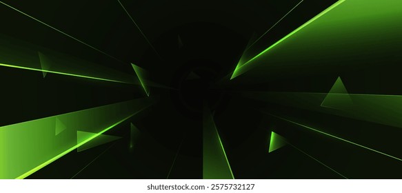 Abstract green-black background, Polygon elegant background for present product or website background