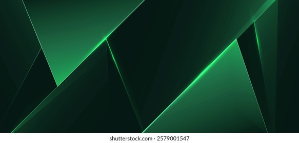Abstract green-black polygon elegant background for present product or website background
