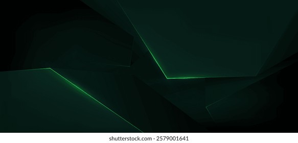 Abstract green-black polygon elegant background for present product or website background