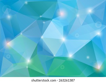 Fondo vector de forma de diamante verde abstracto