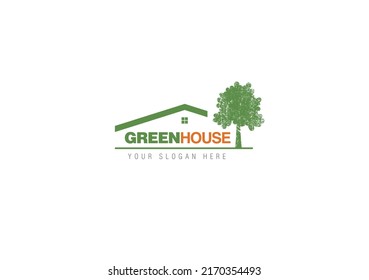 Abstract Greenhouse Logo Design Vector Illustration Stock Vector ...