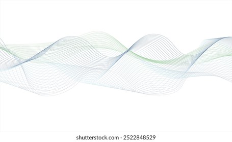 Abstract green-purple wave on blue background. Blue and green glowing particle wave abstract background	