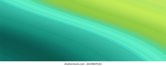 Abstract green-teal gradient with curved lines