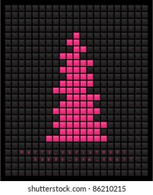 Abstract greeting card with christmas tree from glossy mosaic. Vector
