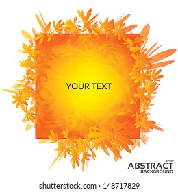 Abstract greeting card for design. Isolated template. Vector illustration. Eps10. Geometric shapes. Orange colour.