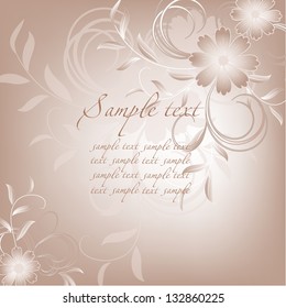  Abstract greeting card or invitation with floral background. Wedding card