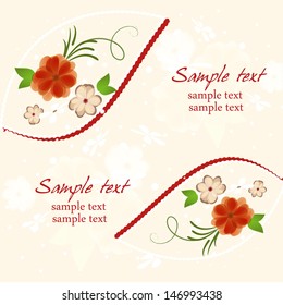 Abstract greeting card or invitation with floral background. Wedding card .