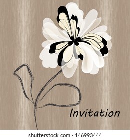 Abstract greeting card or invitation with floral background. Wedding card .