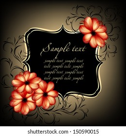 Abstract greeting card or invitation with floral background. Wedding card .