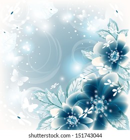 Abstract greeting card or invitation with floral background. Wedding card .