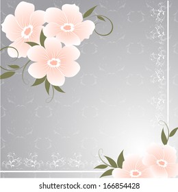Abstract greeting card or invitation with floral background. Wedding card .