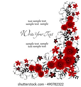 Abstract greeting card or invitation with floral background. Wedding card.