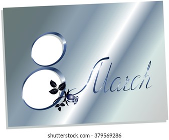 Abstract greeting card on March 8 with rose. EPS10 vector illustration.
