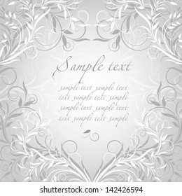  Abstract greeting card. Wedding card or invitation with abstract floral background.